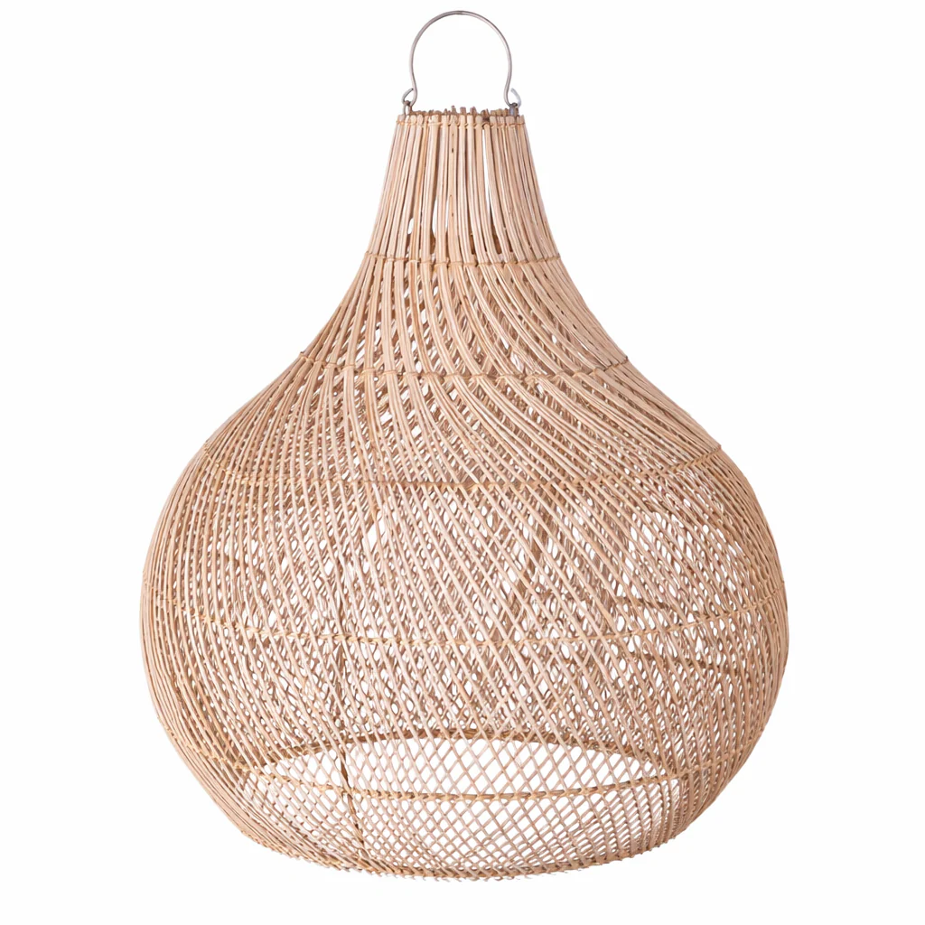 Willow Hanging Rattan Pendant Light – Hand-Woven Tiered Coastal Style