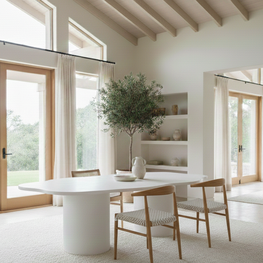 Dalga Sculptural Concrete Dining Table - Organic Cement Fiber