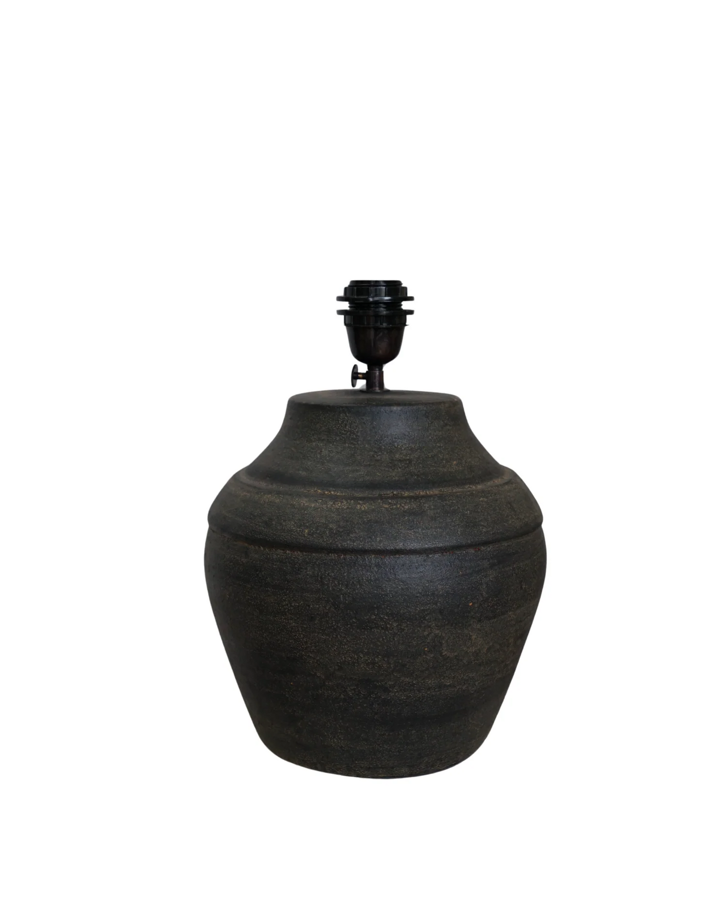 Moira Hand-Etched Terracotta Lamp with Tapered Pedestal Base