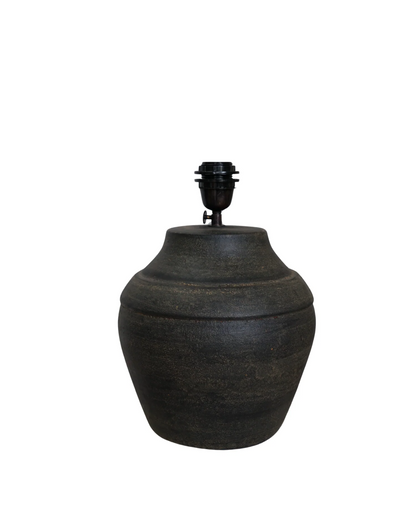 Moira Hand-Etched Terracotta Lamp with Tapered Pedestal Base