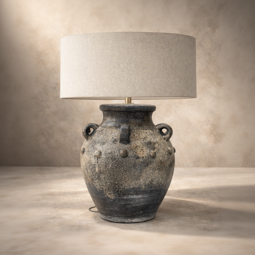 Magnolia Terracotta Table Lamp – Artisanal Minimalist Lighting