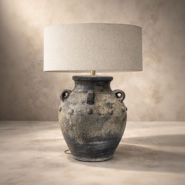 Magnolia Terracotta Table Lamp – Artisanal Minimalist Lighting
