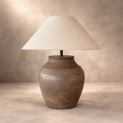 Miranda Earth-Tone Statement Lamp – Minimalist Tropical Series