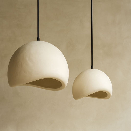 Betsy Organic Cement Pendant - Sculptural Handcrafted Fiber Cement Lamp